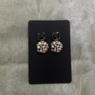 Shining Stone Pearl Black Stud Earrings Black