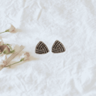 Black White Diamond Stud Earrings