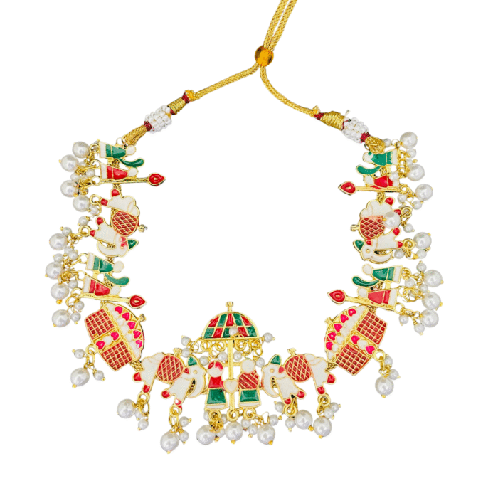 Raja Rani Doli Baarat Gold-plated Necklace Set