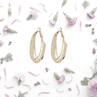 Textured Shine Golden Hoop Earrings