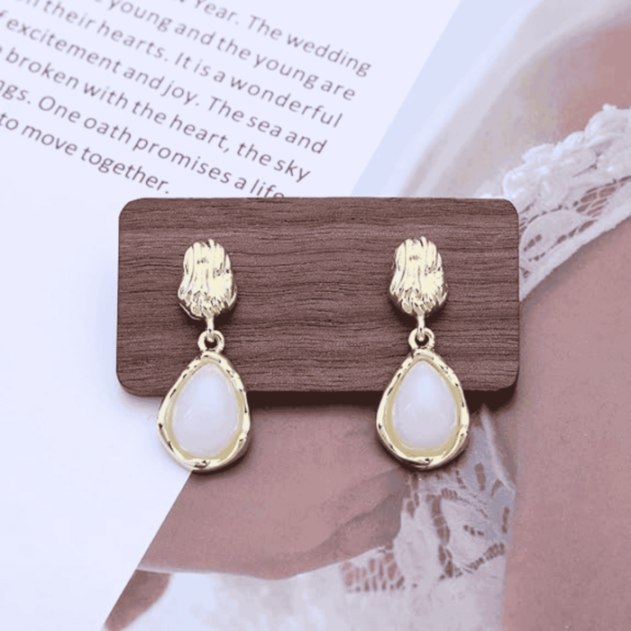 Vintage Moonstone Water Drop Earrings
