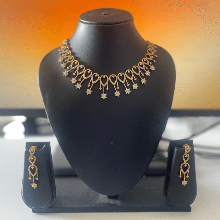 Starburst CZ Gold-Plated Necklace