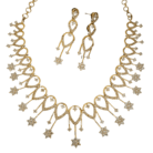 Teardrop Starburst CZ Gold-Plated Necklace
