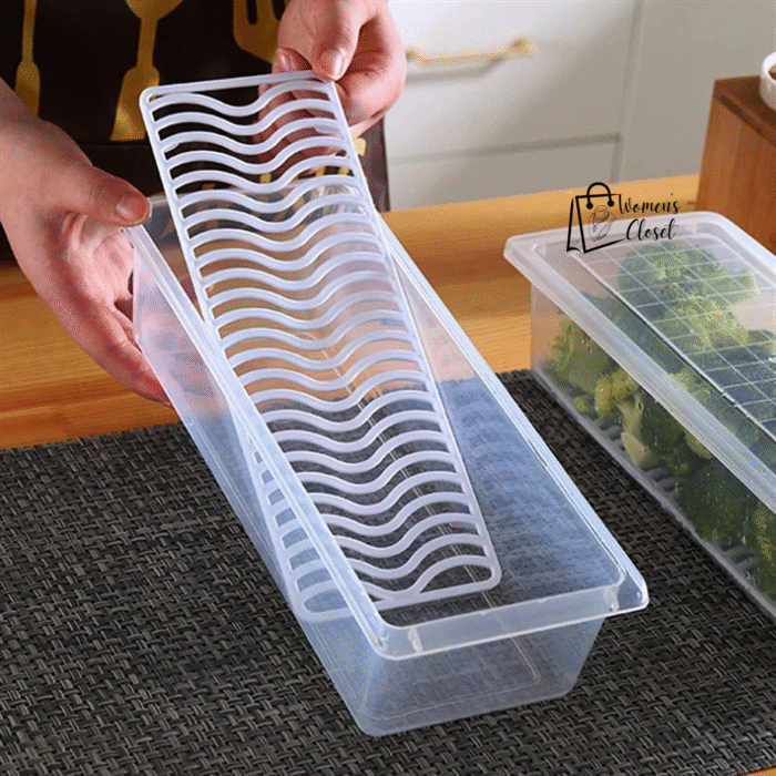 Fridge Storage Boxes Fridge Organizer with Removable Drain Plate